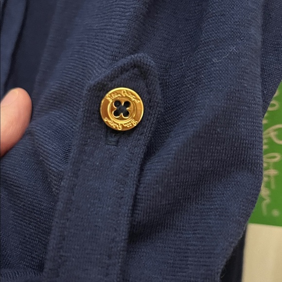 NWT Lilly Pulitzer Braylen Top Pleated Tunic Blouse True Navy Medium - Picture 7 of 8